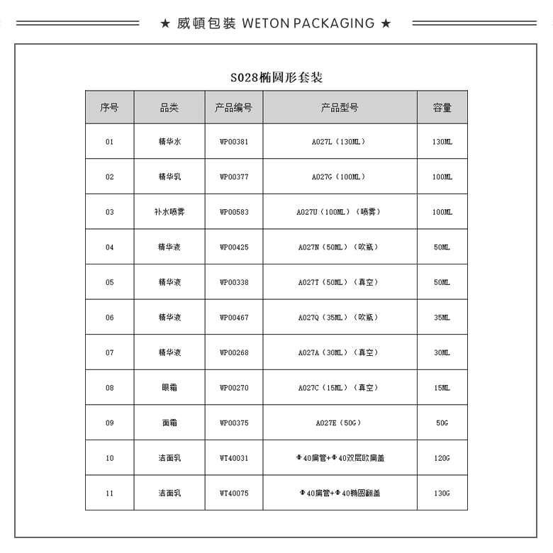 S028-1椭圆形套装